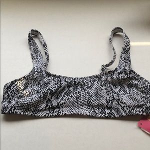 Snake print swim top
